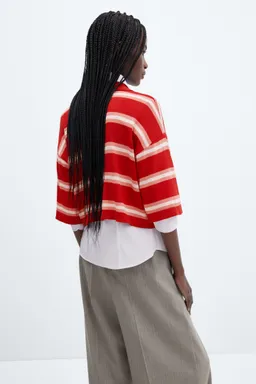 Sweater corto oversize rayas de Mango en Buzos y Sweaters para argentina