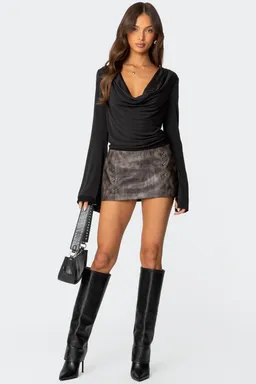 Mini falda simil cuero camille de Edikted en Shorts para argentina