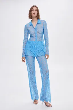 Pantalón palazzo guipur de Mango en Pantalones para argentina