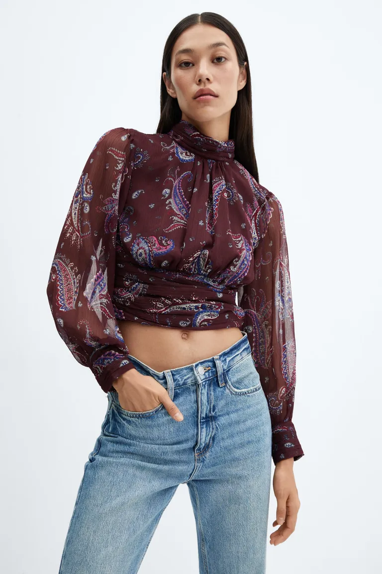 Blusa paisley manga abullonada de Mango en Blusas para argentina