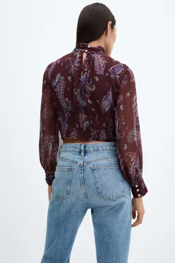 Blusa paisley manga abullonada de Mango en Blusas para argentina