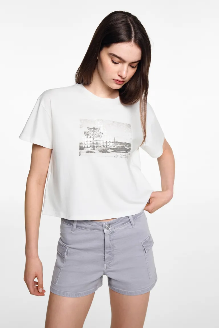 Remera crop estampada de Mango Teen en Remeras para argentina