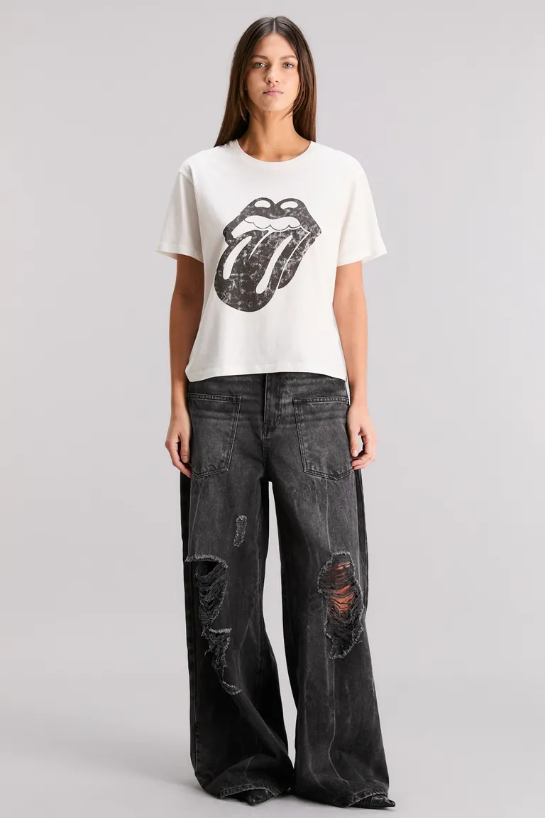 Remera de algodón con estampa exclusiva de los Rolling Stones para mujer de Kosiuko en Remeras para argentina