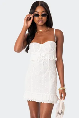Minivestido algodón bordado de Edikted en Vestidos para argentina