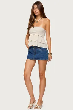 Top peplum strapless efecto lino de Edikted en Tops para argentina