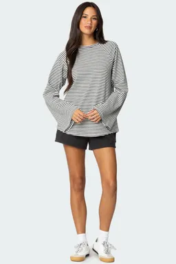 Top rayado manga campana oversized de Edikted en Tops para argentina