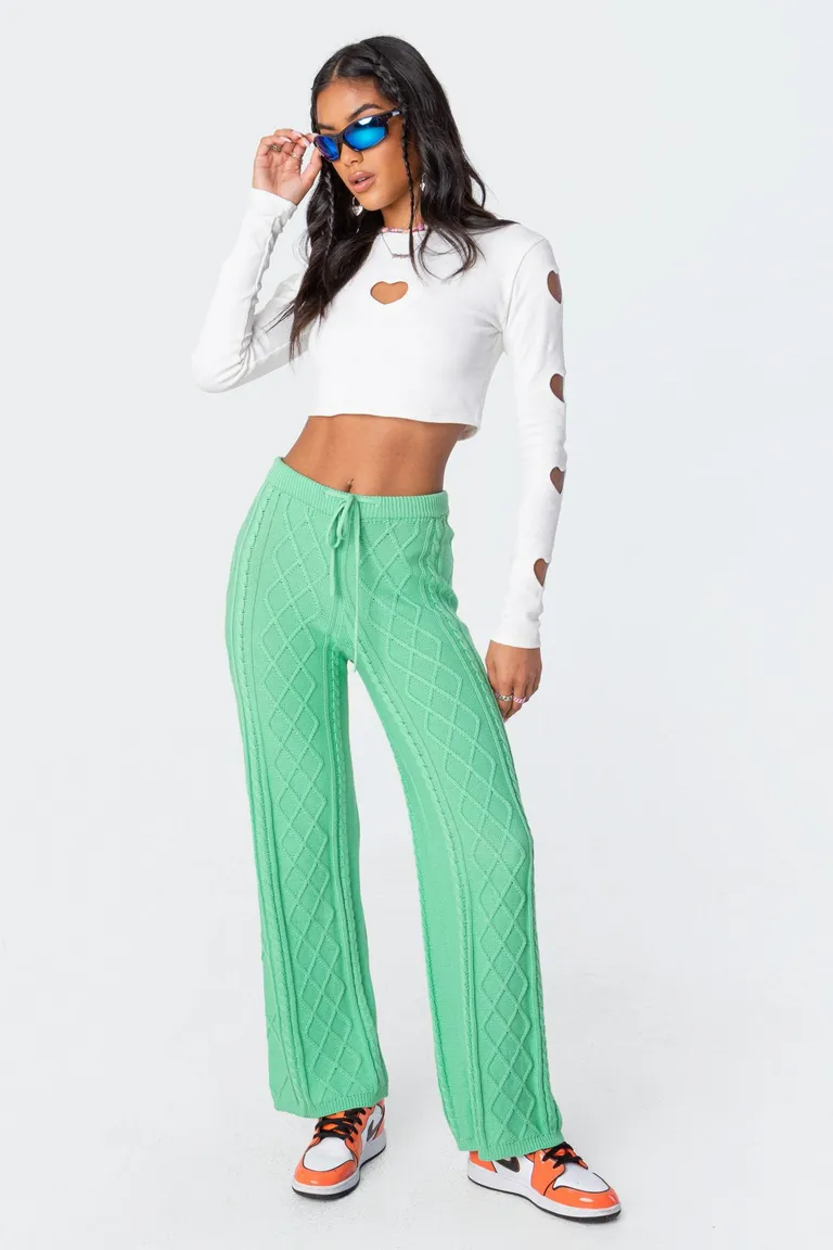 Pantalón kasey tejido trenzado de Edikted en Pantalones para argentina