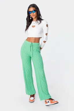 Pantalón kasey tejido trenzado de Edikted en Pantalones para argentina