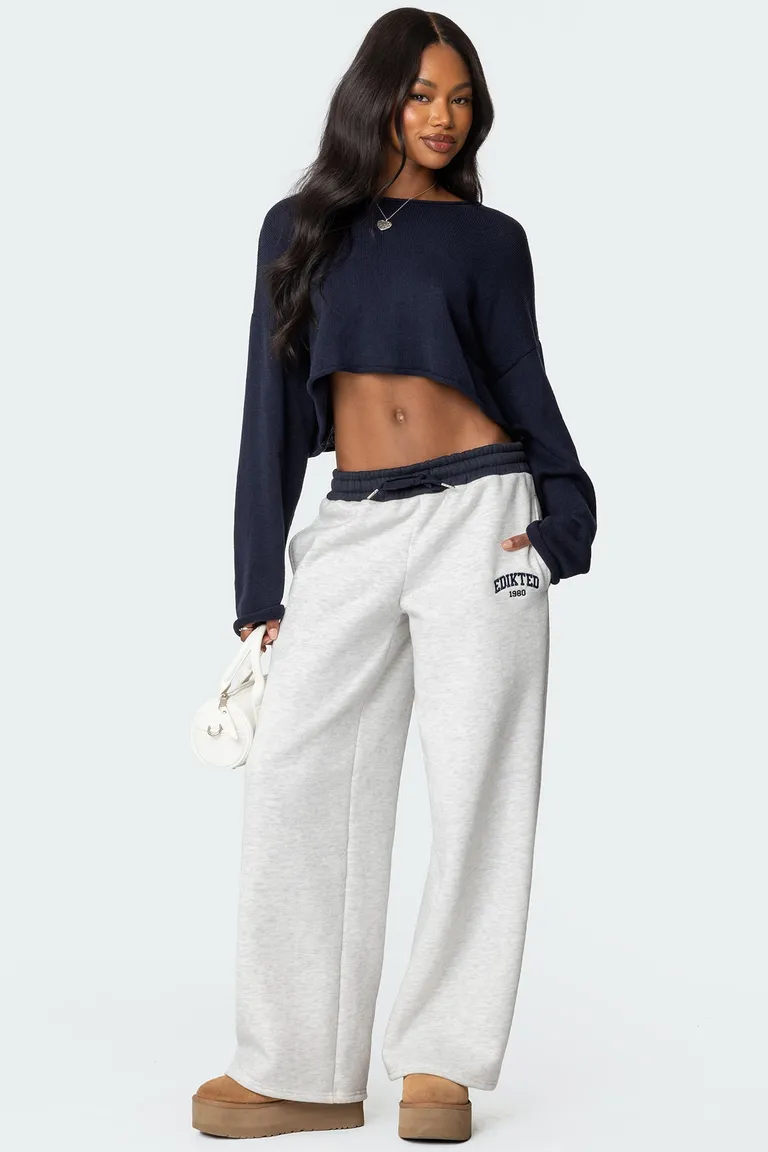 Pantalón buzo bordado contrastante de Edikted en Pantalones para argentina