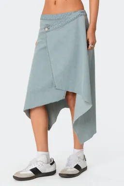 Falda midi asimétrica denim de Edikted en Faldas para argentina