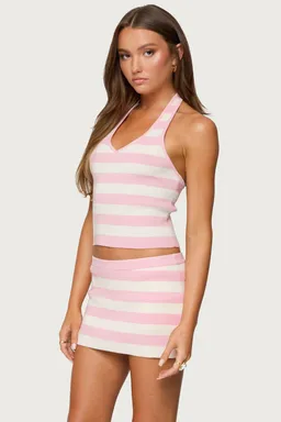 Kezia top tejido rayas halter de Edikted en Tops para argentina