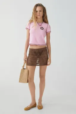 Minifalda crochet flores de Mango en Faldas para argentina