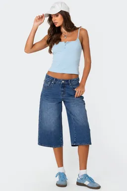 Bermudas denim tiro bajo xtra de Edikted en Shorts para argentina