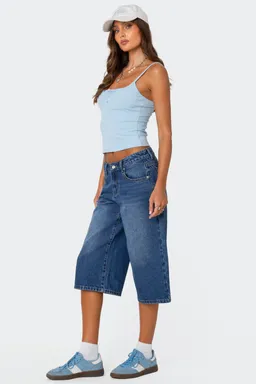 Bermudas denim tiro bajo xtra de Edikted en Shorts para argentina