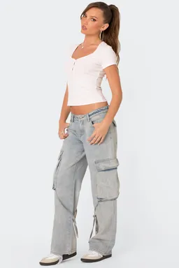 Pantalón cargo denim lavado de Edikted en Pantalones para argentina