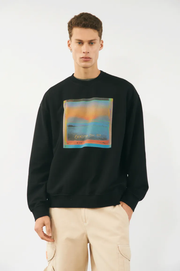 Buzo con estampa geométrica en tonos tierra para hombre de Bensimon en Buzos y Sweaters para argentina