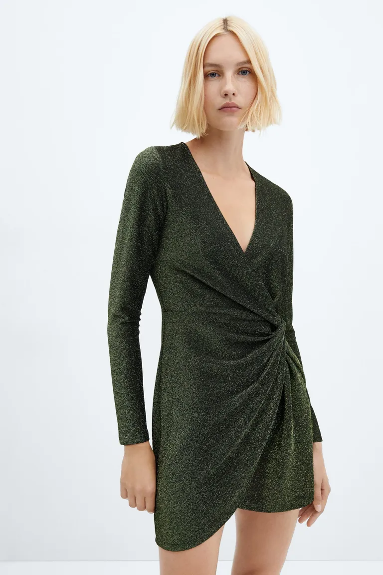 Vestido lúrex con nudo de Mango en Vestidos para argentina