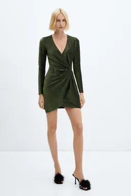 Vestido lúrex con nudo de Mango en Vestidos para argentina