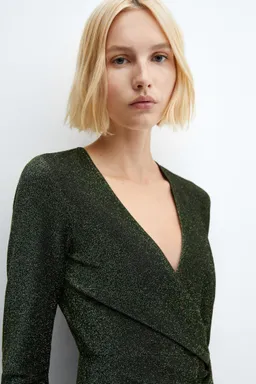 Vestido lúrex con nudo de Mango en Vestidos para argentina