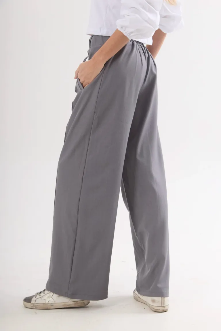 Pantalón de tela de corte recto en tono granate de Belle en Pantalones para argentina