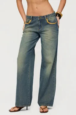 Jeans tiro bajo gamuza sintética de Edikted en Pantalones para argentina