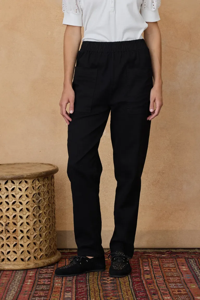 Pantalón de corte cigarette con cintura elastizada y bolsillos de Indiastyle en Pantalones para argentina