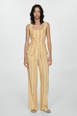 Pantalón rayado corte recto de Mango en Pantalones para argentina