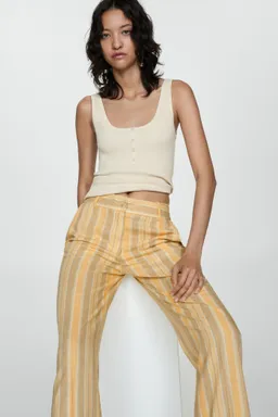 Pantalón rayado corte recto de Mango en Pantalones para argentina