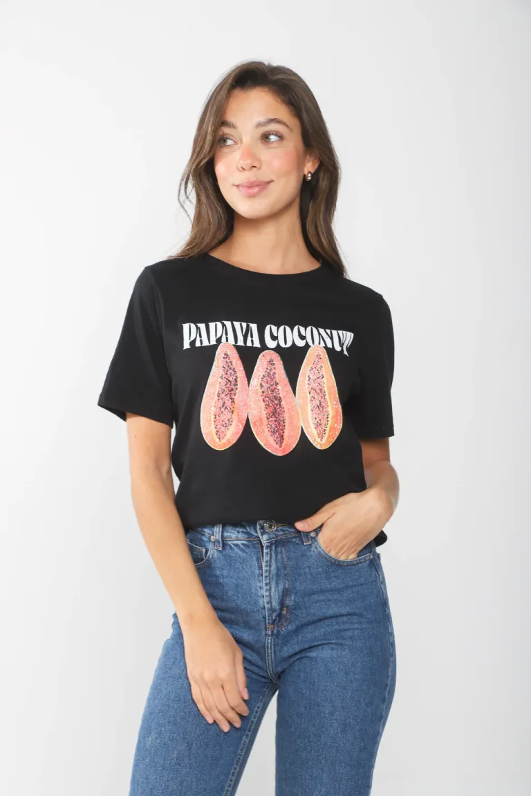 Remera estampada de algodón en tono beige para mujer de Belle en Remeras para argentina