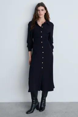 Vestido midi cintura drapeada de Mango en Vestidos para argentina