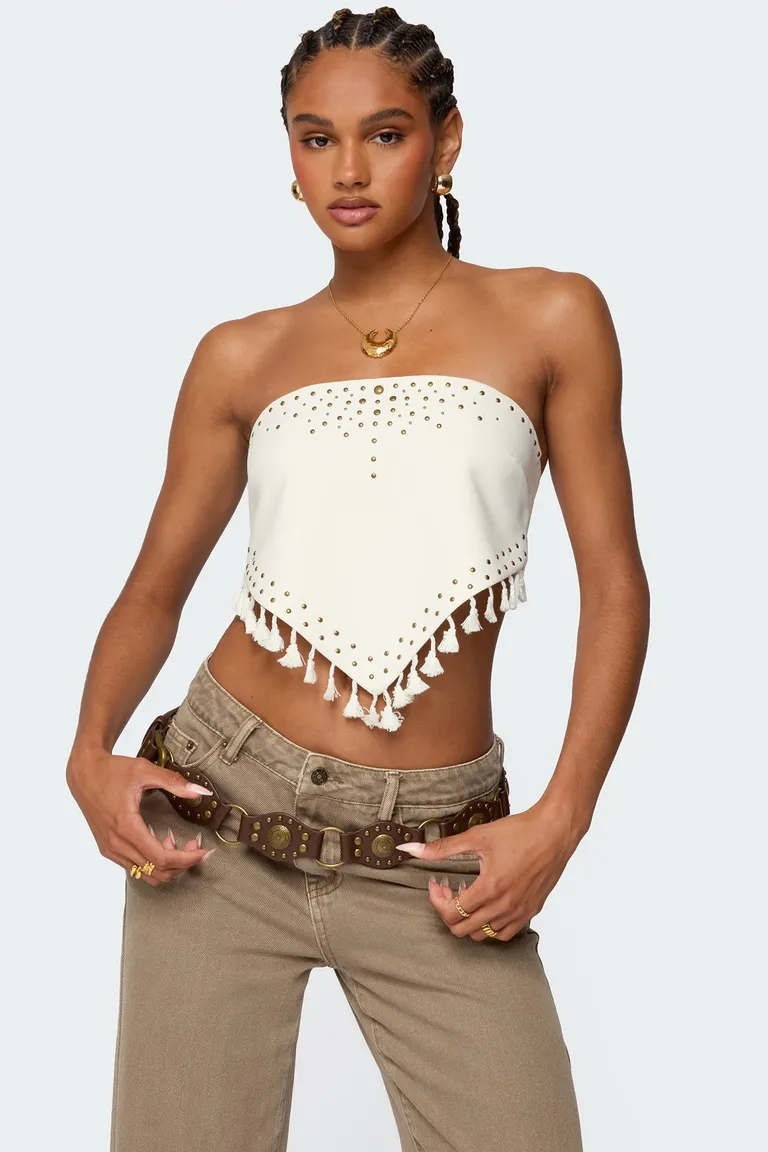 Top pañuelo tachas flecos de Edikted en Tops para argentina