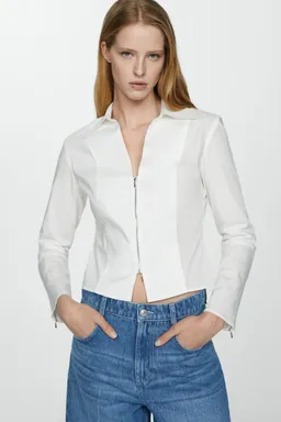 Camisa entallada cremallera algodón de Mango en Camisas para argentina