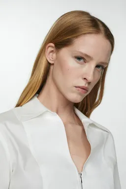 Camisa entallada cremallera algodón de Mango en Camisas para argentina