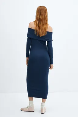 Vestido drapeado hombros descubiertos de Mango en Vestidos para argentina