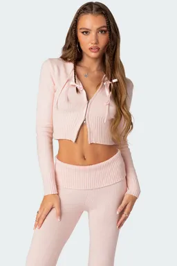 Cárdigan con capucha tejido desiree de Edikted en Buzos y Sweaters para argentina