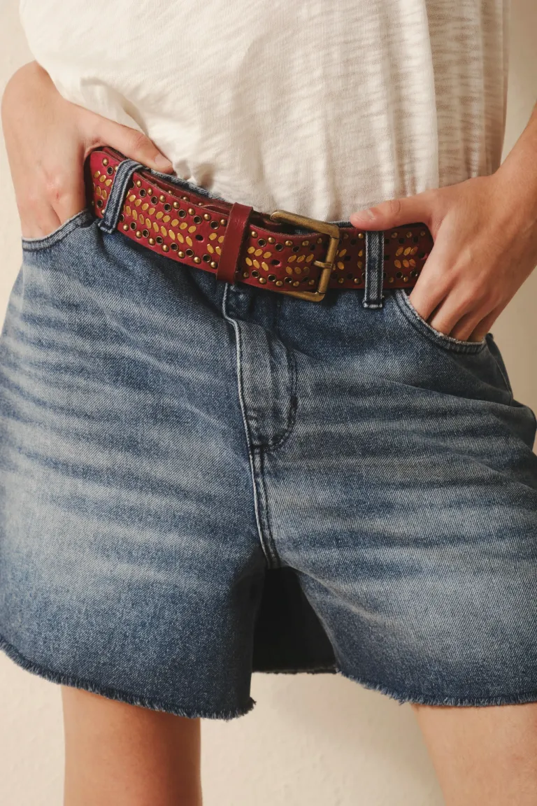 Bermudas de denim con efecto desgastado y tajo lateral de Rapsodia en Shorts para argentina