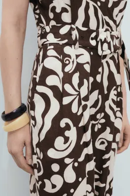 Mono lino estampado con cinturón de Mango en Monos para argentina
