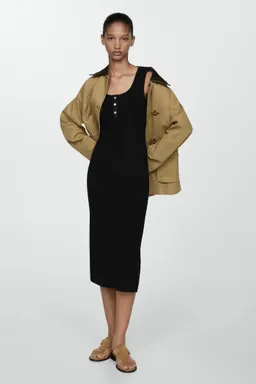 Vestido canalé con botones de Mango en Vestidos para argentina