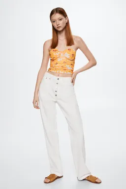 Top crop floral de Mango en Tops para argentina
