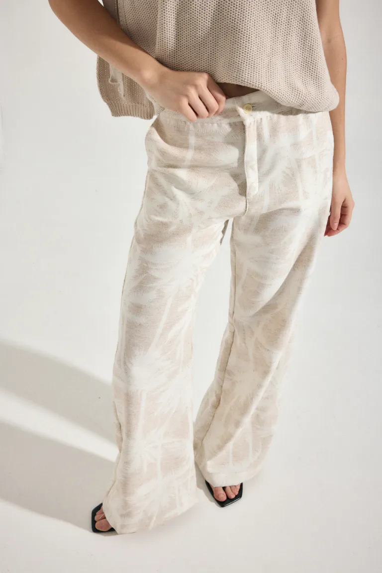 Pantalón cubana de tiro alto en sarga estampada - Indumentaria de Mujer de Audaz en Pantalones para argentina