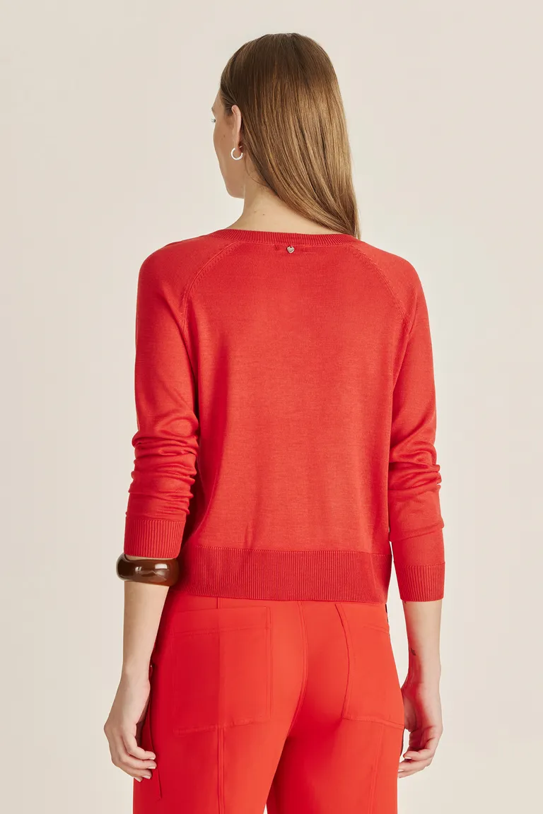 Suéter básico de viscosa con escote pronunciado y bordado de marca de Tucci en Buzos y Sweaters para argentina