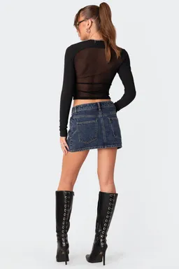 Mini falda denim tiro bajo stars de Edikted en Faldas para argentina