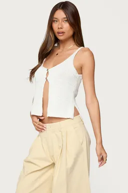 Musculosa tejida mikinley abertura de Edikted en Tops para argentina