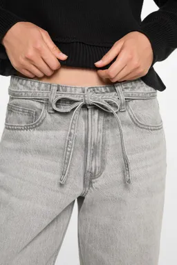 Jeans wideleg con cordón de Mango Teen en Pantalones para argentina