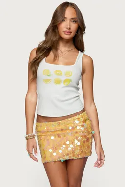 Musculosa rib algodón lemon drop de Edikted en Tops para argentina
