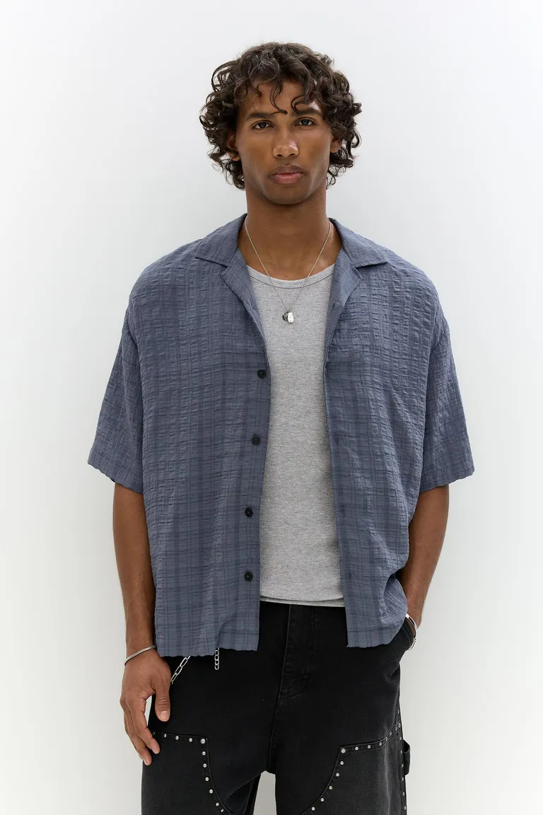 Camisa cuadros seersucker de Pull&Bear en Camisas para argentina