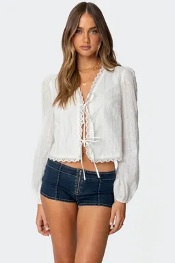 Top algodón encaje lesley de Edikted en Blusas para argentina