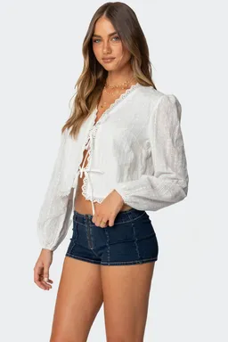 Top algodón encaje lesley de Edikted en Blusas para argentina