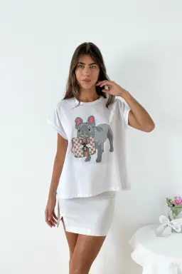 Remera amplia manga rebatible bulldog de Benka en Remeras para argentina