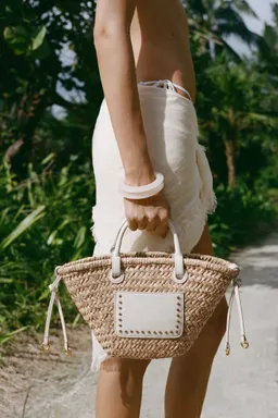 Capazo pequeño fibra natural de Mango en Bolsos y Carteras para argentina